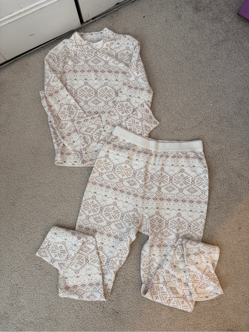 Gilly Hicks Cream and Light Brown Pajama Set